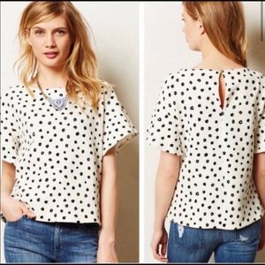 Anthropologie Postmark polka dot top